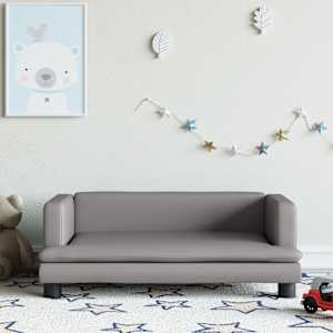 Otroški kavč siv 80x45x30 cm umetno usnje