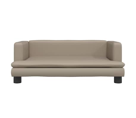 vidaXL Otro&scaron;ki kavč kapučino 80x45x30 cm umetno usnje