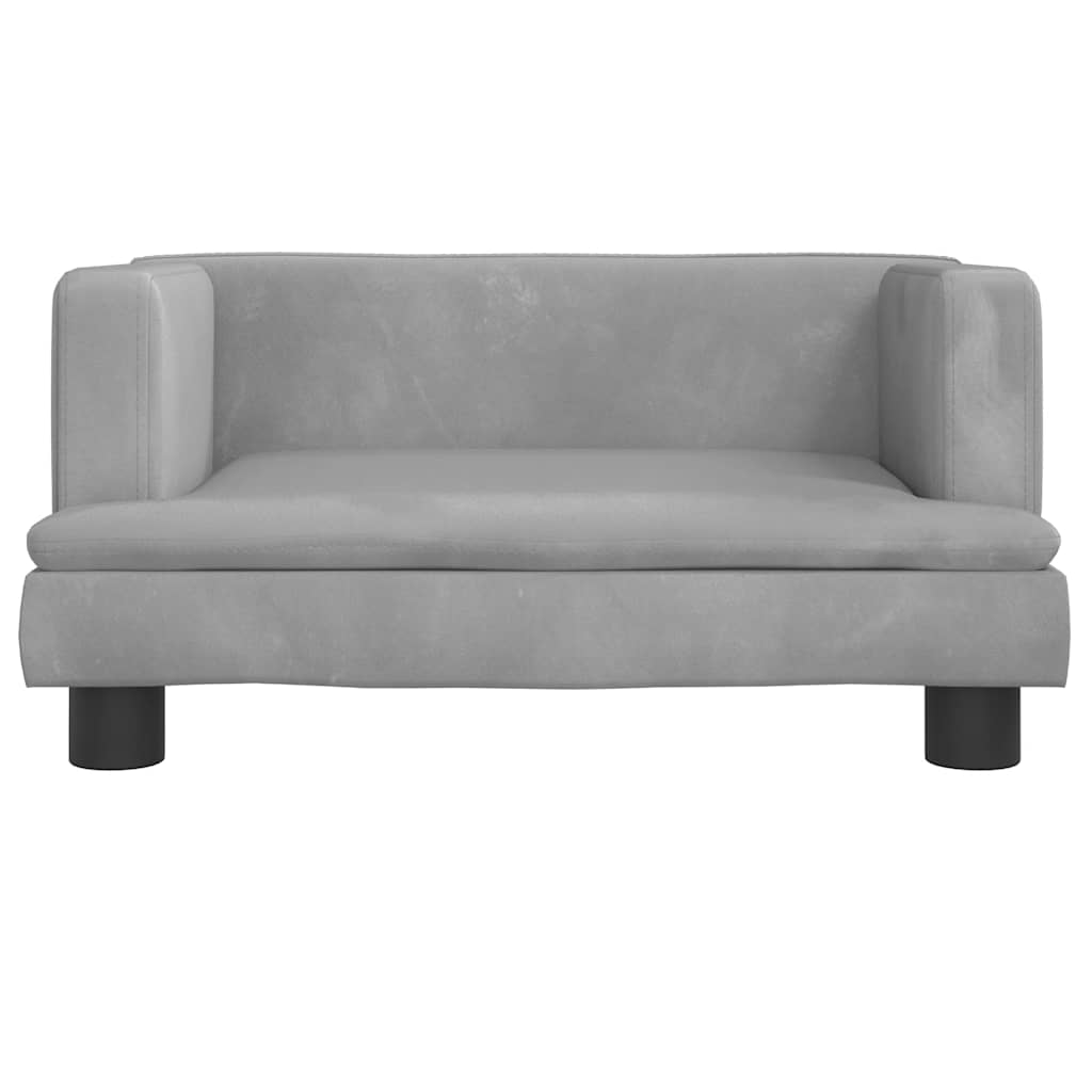 Alternativ bild 3 för VidaXl Barnsoffa Ljusgrå 60X40X30 Cm Sammet