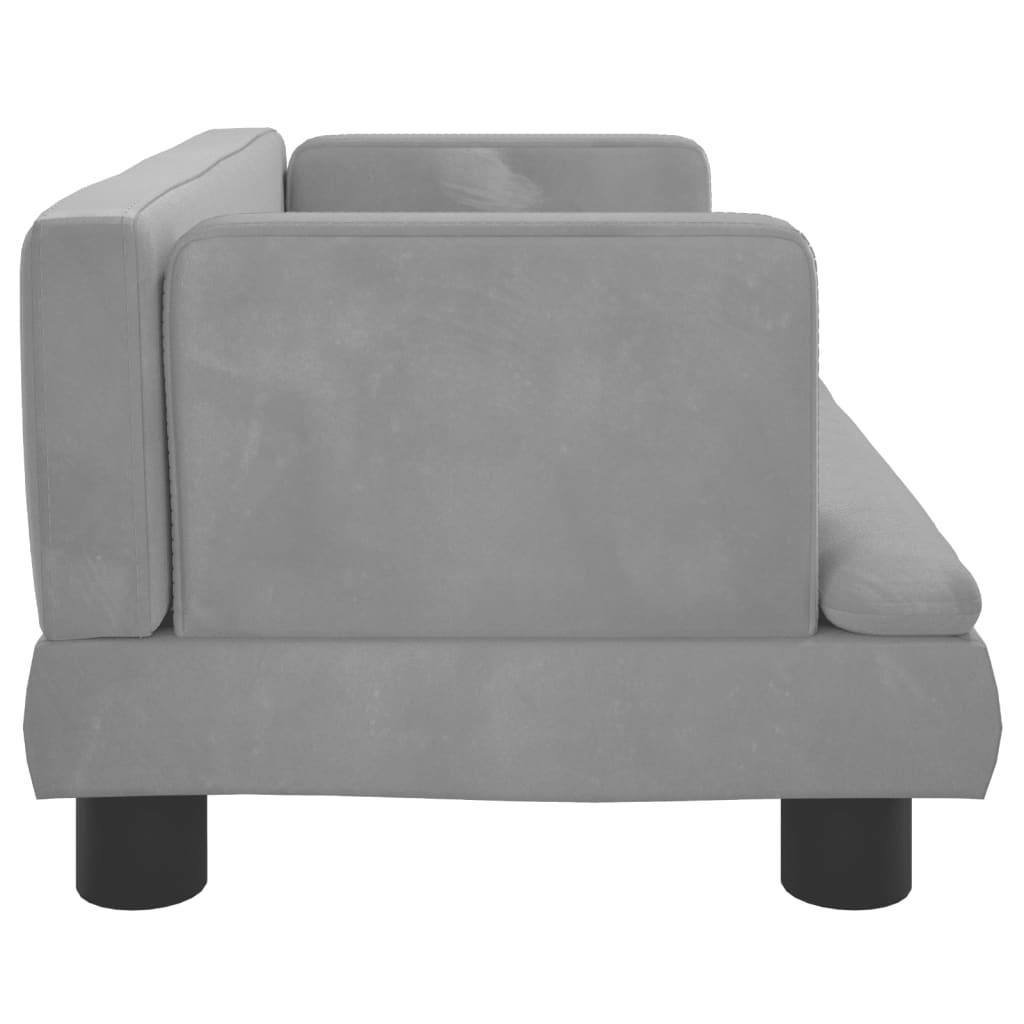 Alternativ bild 2 för VidaXl Barnsoffa Ljusgrå 60X40X30 Cm Sammet
