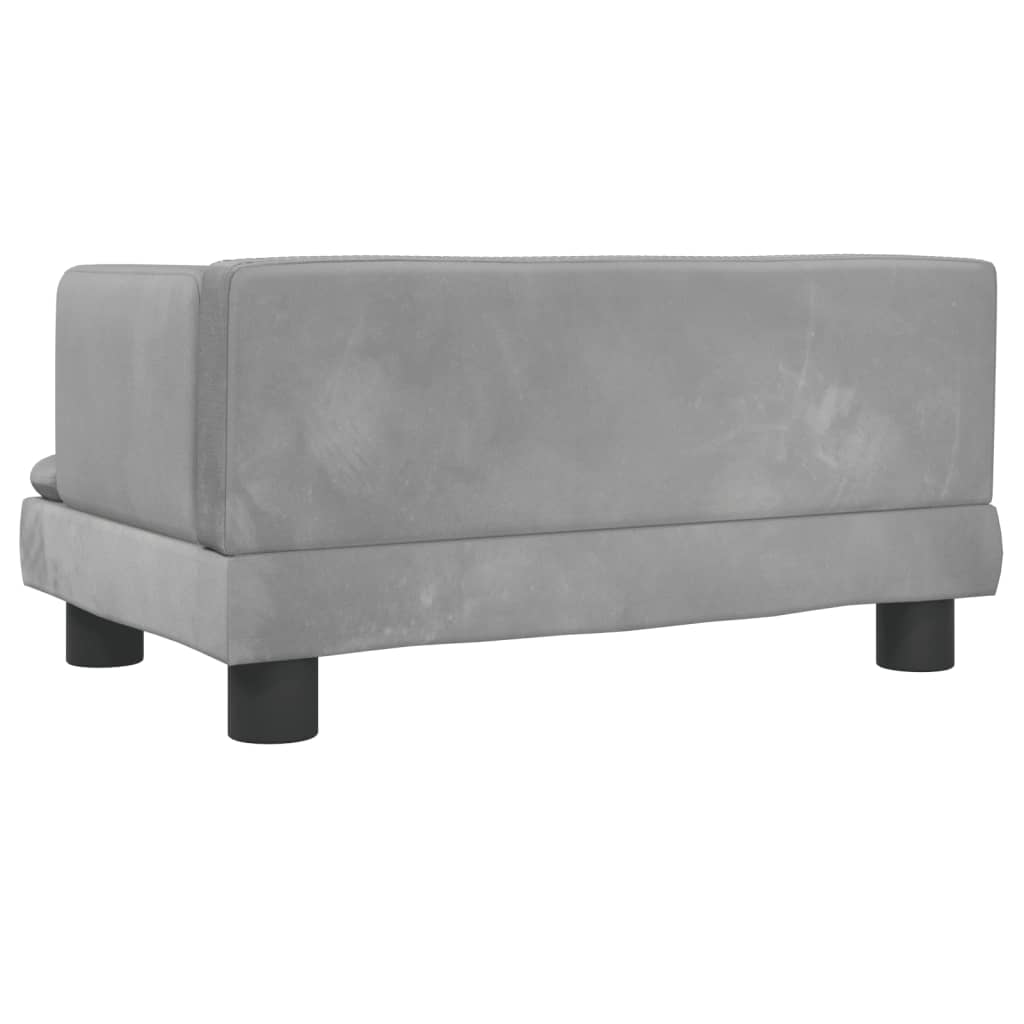 Alternativ bild 4 för VidaXl Barnsoffa Ljusgrå 60X40X30 Cm Sammet