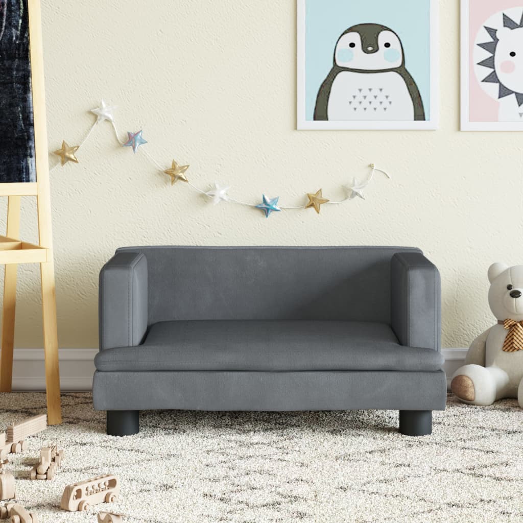 vidaXL Kindersofa Dunkelgrau 60x40x30 cm Samt