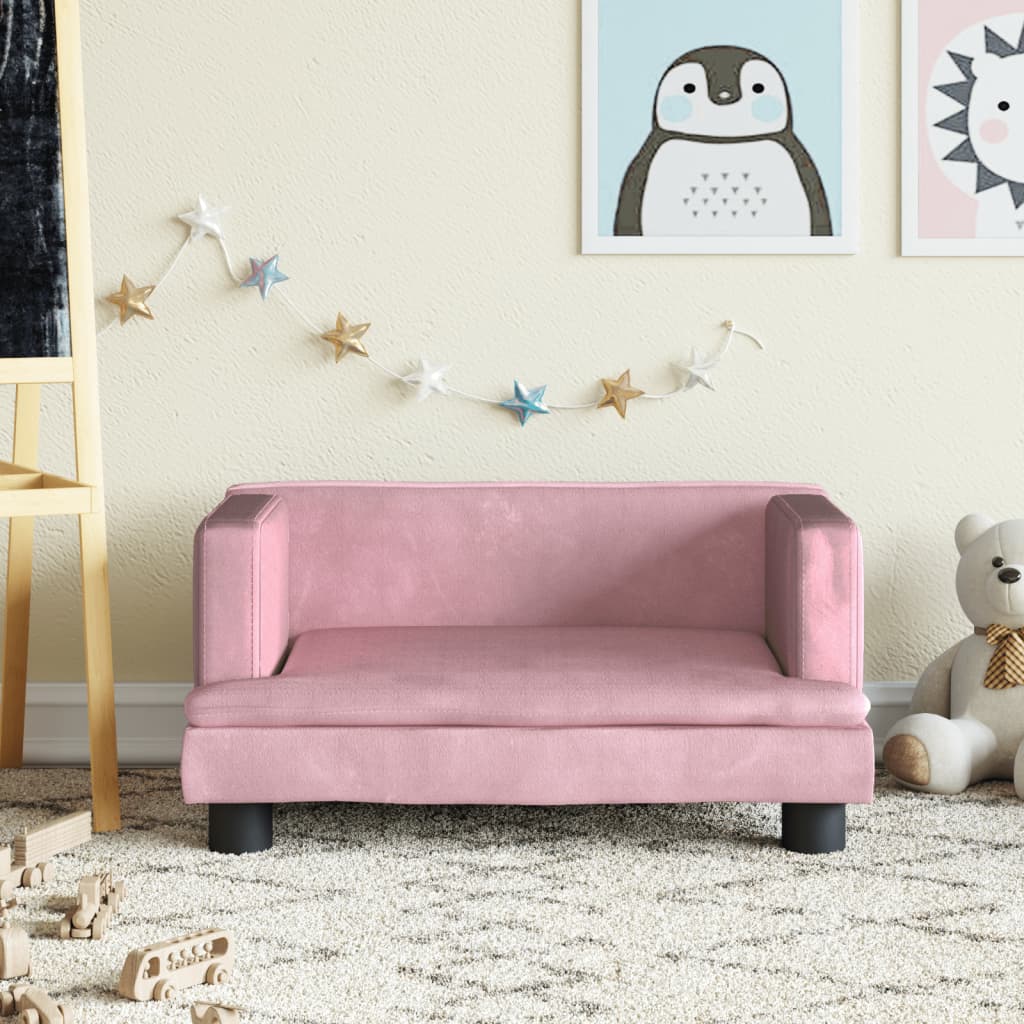 Kindersofa Rosa 60x40x30 cm Samt