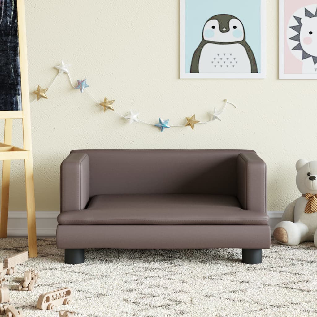 Canapé pour enfants marron 60x40x30 cm similicuir