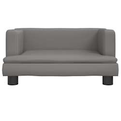 vidaXL Canap&eacute; pour enfants gris 60x40x30 cm similicuir