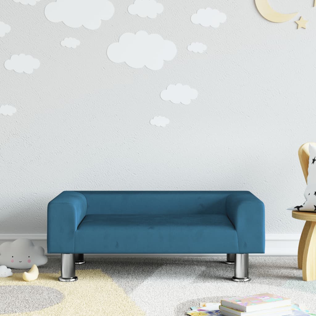 vidaXL Kindersofa Blau 70x45x26,5 cm Samt