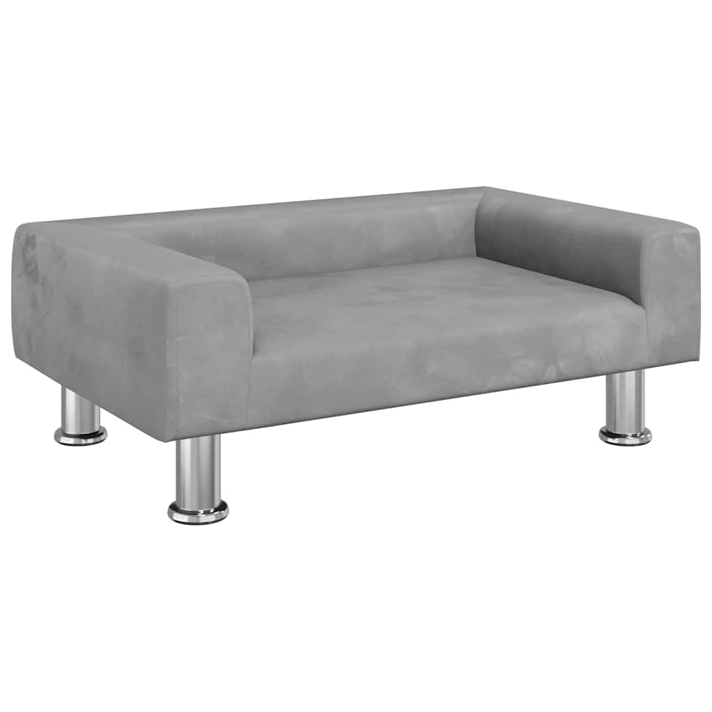 Alternativ bild 1 för VidaXl Barnsoffa Ljusgrå 70X45X26,5 Cm Sammet