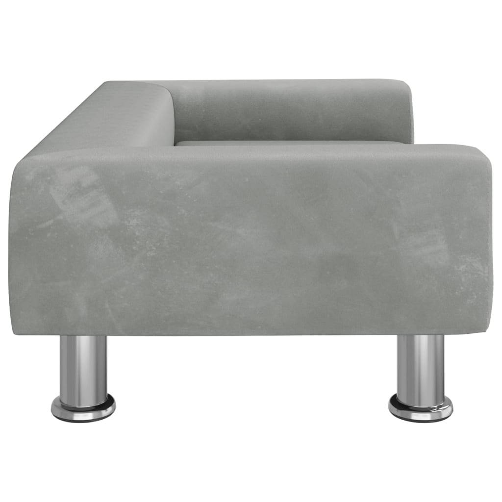 Alternativ bild 2 för VidaXl Barnsoffa Ljusgrå 70X45X26,5 Cm Sammet