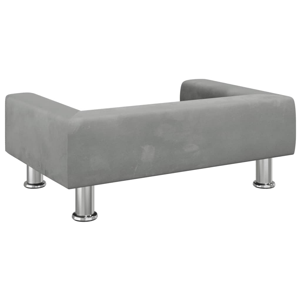 Alternativ bild 4 för VidaXl Barnsoffa Ljusgrå 70X45X26,5 Cm Sammet