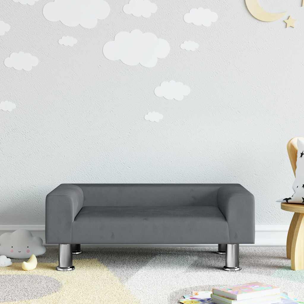vidaXL Kindersofa Dunkelgrau 70x45x26,5 cm Samt