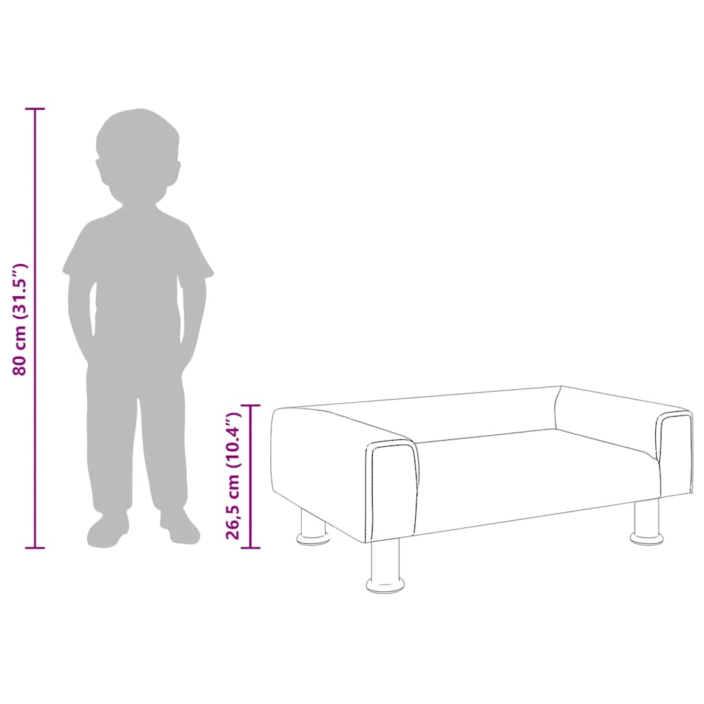 Otroški kavč krem 70x45x26,5 cm žamet - slika 8