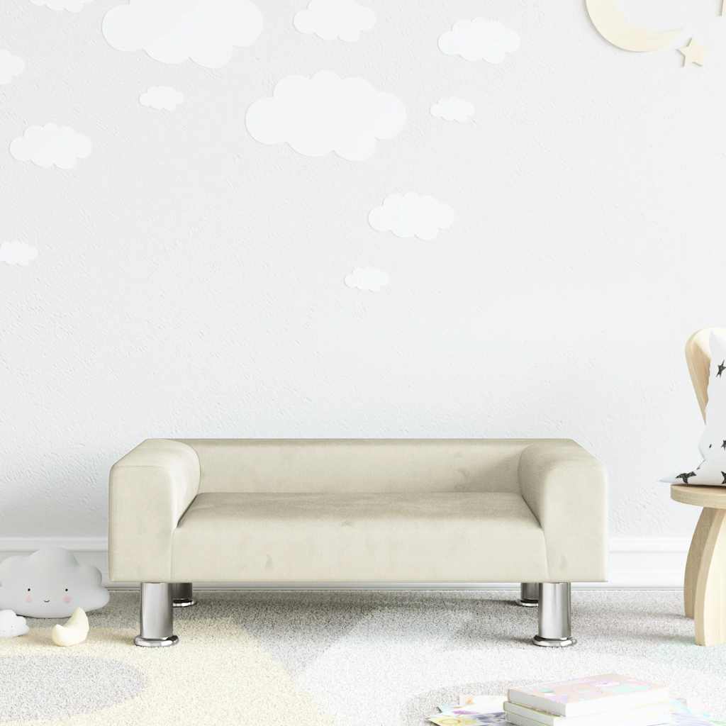 vidaXL Kindersofa Creme 70x45x26,5 cm Samt