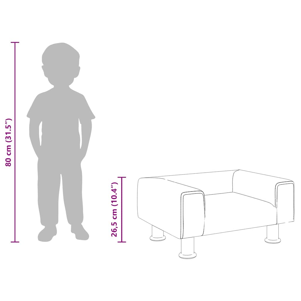 Otroški kavč moder 50x40x26,5 cm žamet - slika 8