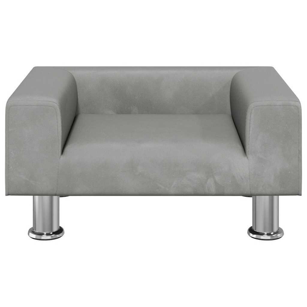 Alternativ bild 4 för VidaXl Barnsoffa Ljusgrå 50X40X26,5 Cm Sammet