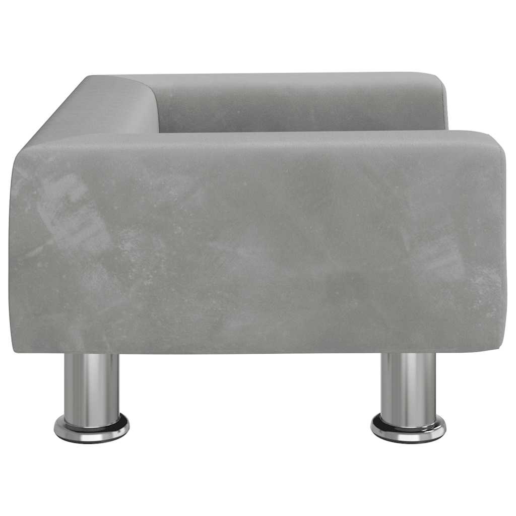 Alternativ bild 1 för VidaXl Barnsoffa Ljusgrå 50X40X26,5 Cm Sammet