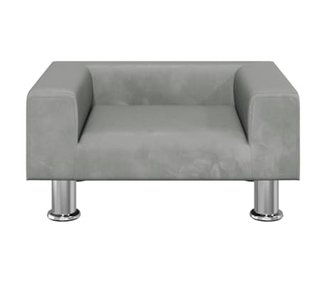 vidaXL Canapea pentru copii, gri deschis, 50x40x26,5 cm, catifea