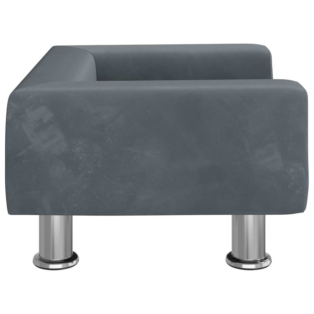 Alternativ bild 1 för VidaXl Barnsoffa Mörkgrå 50X40X26,5 Cm Sammet