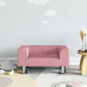 Otroški kavč roza 50x40x26,5 cm žamet