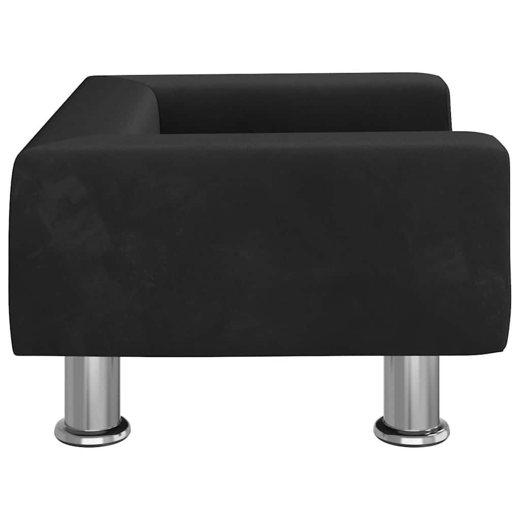 Alternativ bild 1 för VidaXl Barnsoffa Svart 50X40X26,5 Cm Sammet