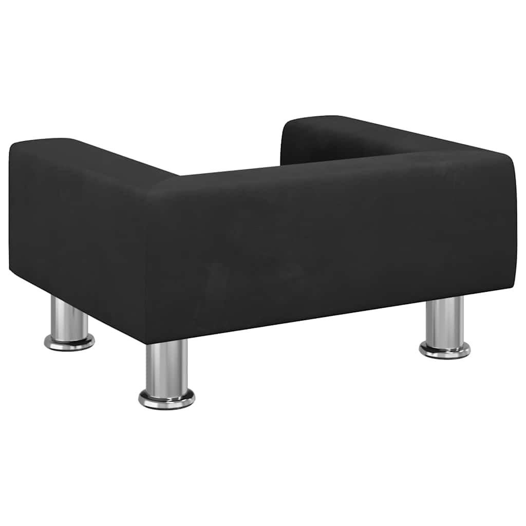 Alternativ bild 2 för VidaXl Barnsoffa Svart 50X40X26,5 Cm Sammet