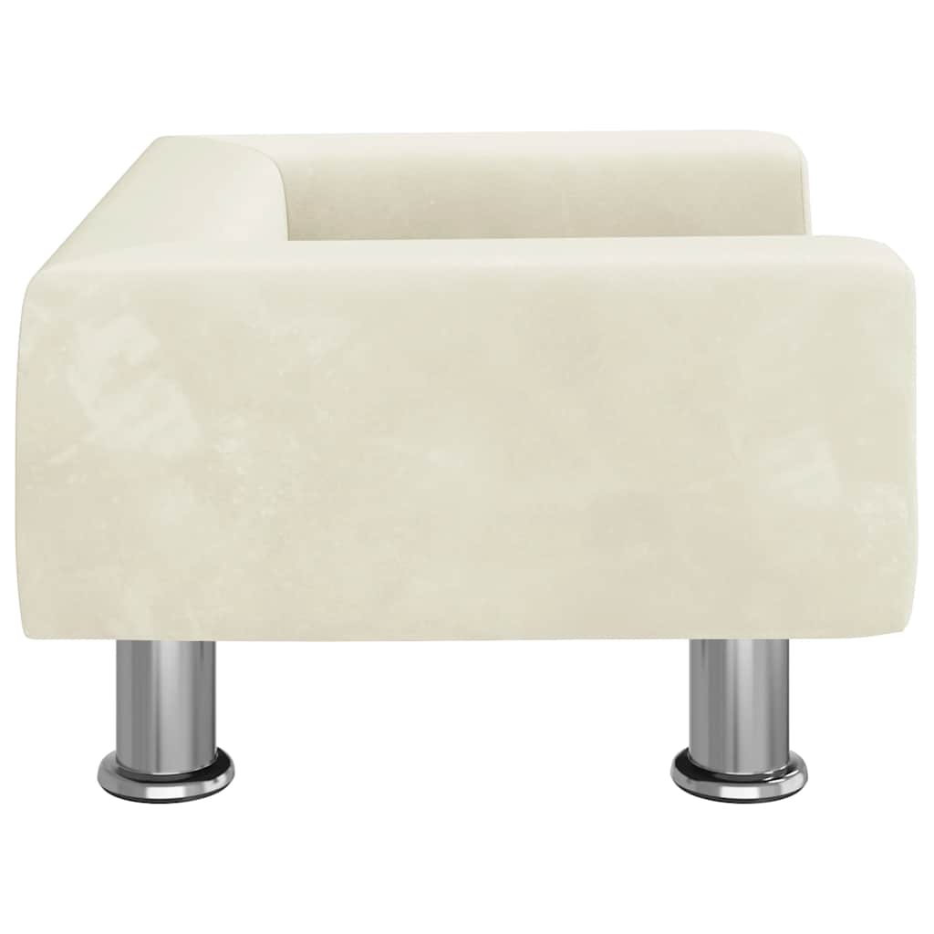 Alternativ bild 1 för VidaXl Barnsoffa Gräddvit 50X40X26,5 Cm Sammet