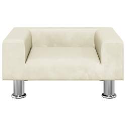 vidaXL Canap&eacute; pour enfants cr&egrave;me 50x40x26,5 cm velours