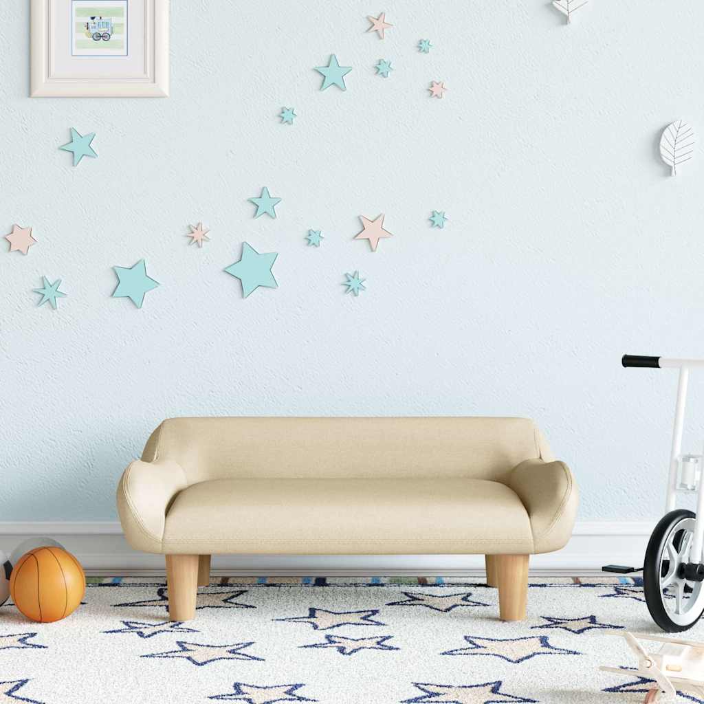 Thumbnail - vidaXL Kindersofa Creme 70x40x24 cm Stoff