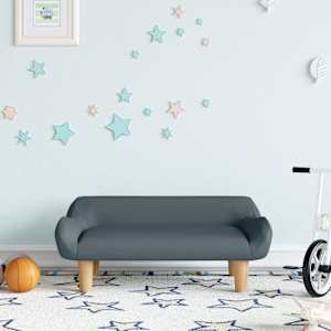 Otroški kavč temno siv 70x40x24 cm blago