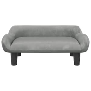 vidaXL Canapea pentru copii, gri deschis, 70x40x24 cm, catifea
