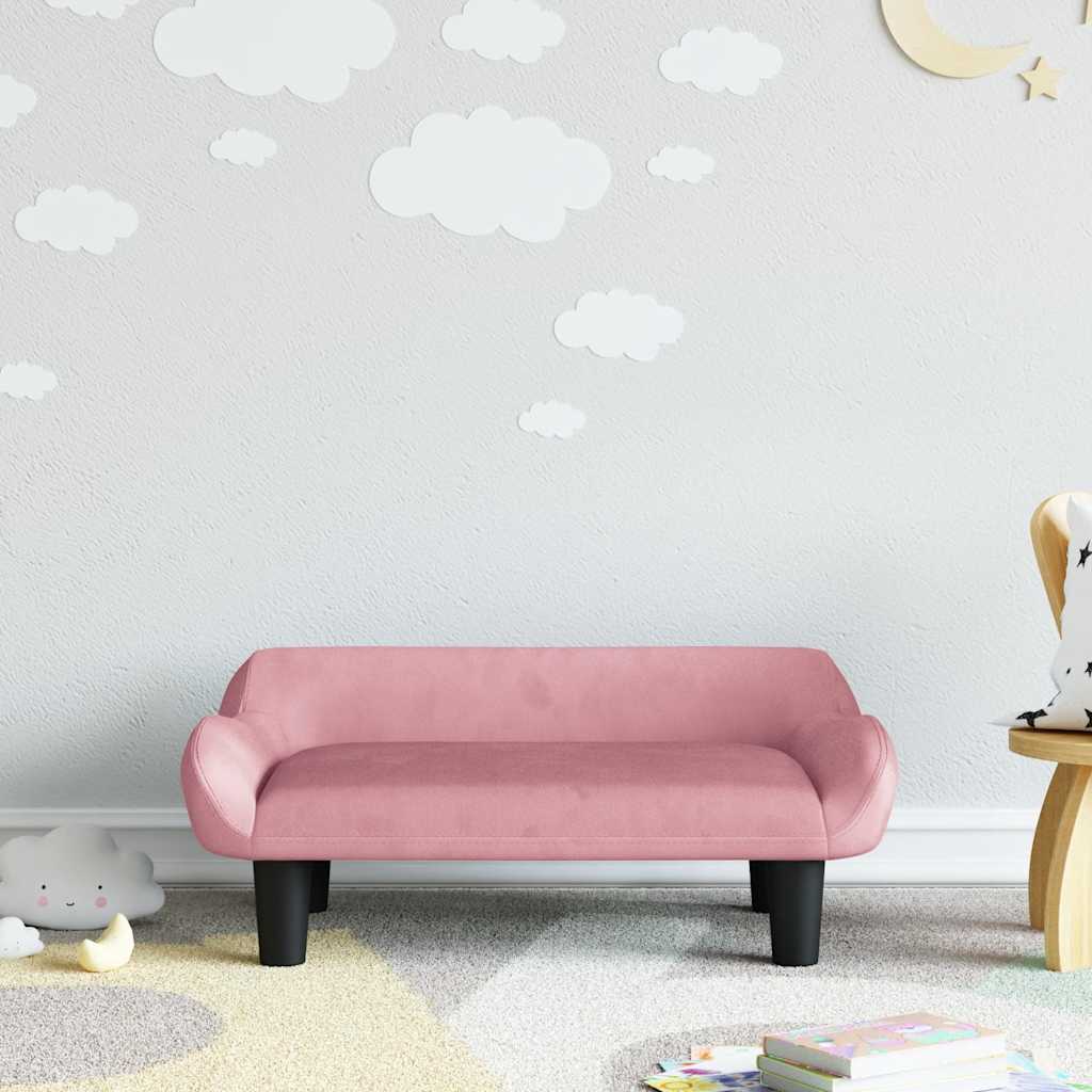 vidaXL Canapea pentru copii, roz, 70x40x24 cm, catifea