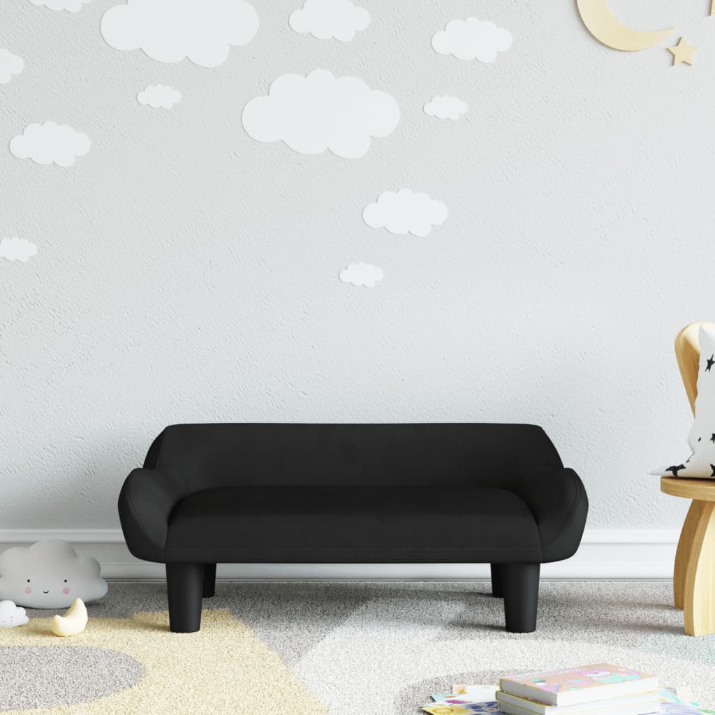 vidaXL Kindersofa Schwarz 70x40x24 cm Samt