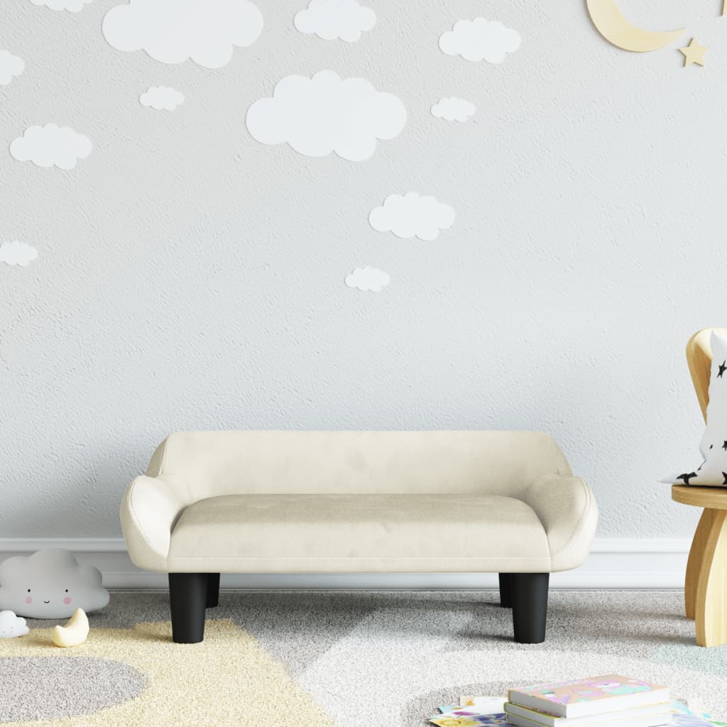 vidaXL Kindersofa Creme 70x40x24 cm Samt