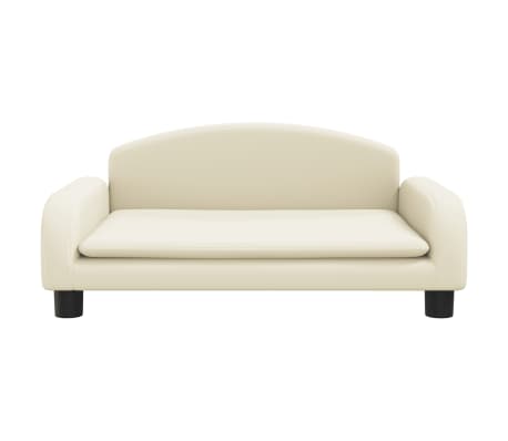 vidaXL Barnasófi Rjómahvítur 70x45x30 cm Gervileður