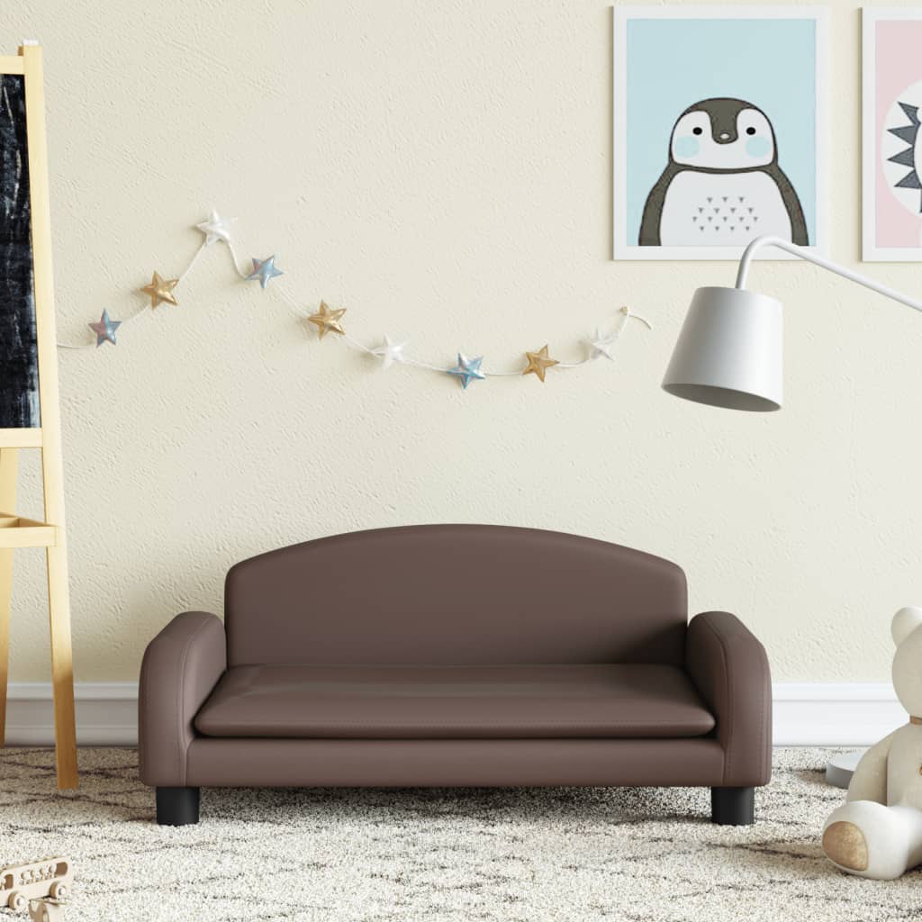 vidaXL Kindersofa Braun 70x45x30 cm Kunstleder