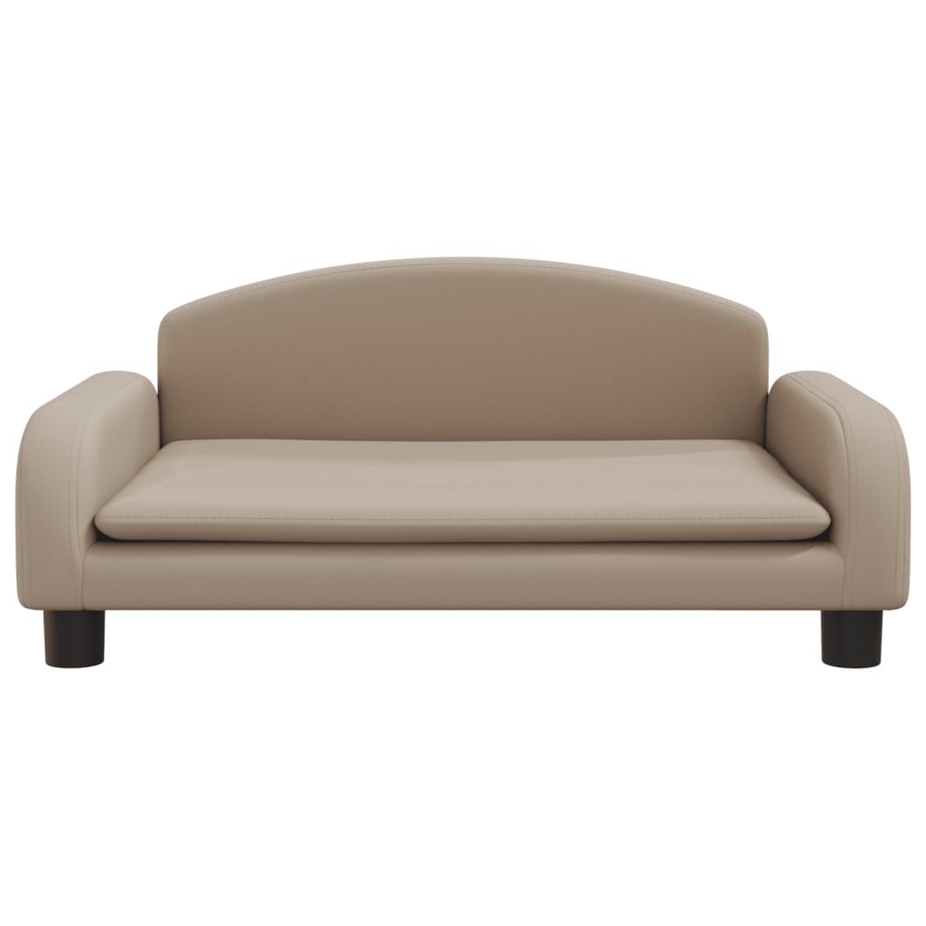 vidaXL Kinderbank 70x45x30 cm kunstleer cappuccinokleurig afbeelding
