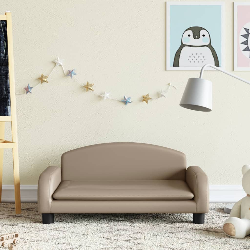 vidaXL Kindersofa Cappuccino 70x45x30 cm Kunstleder