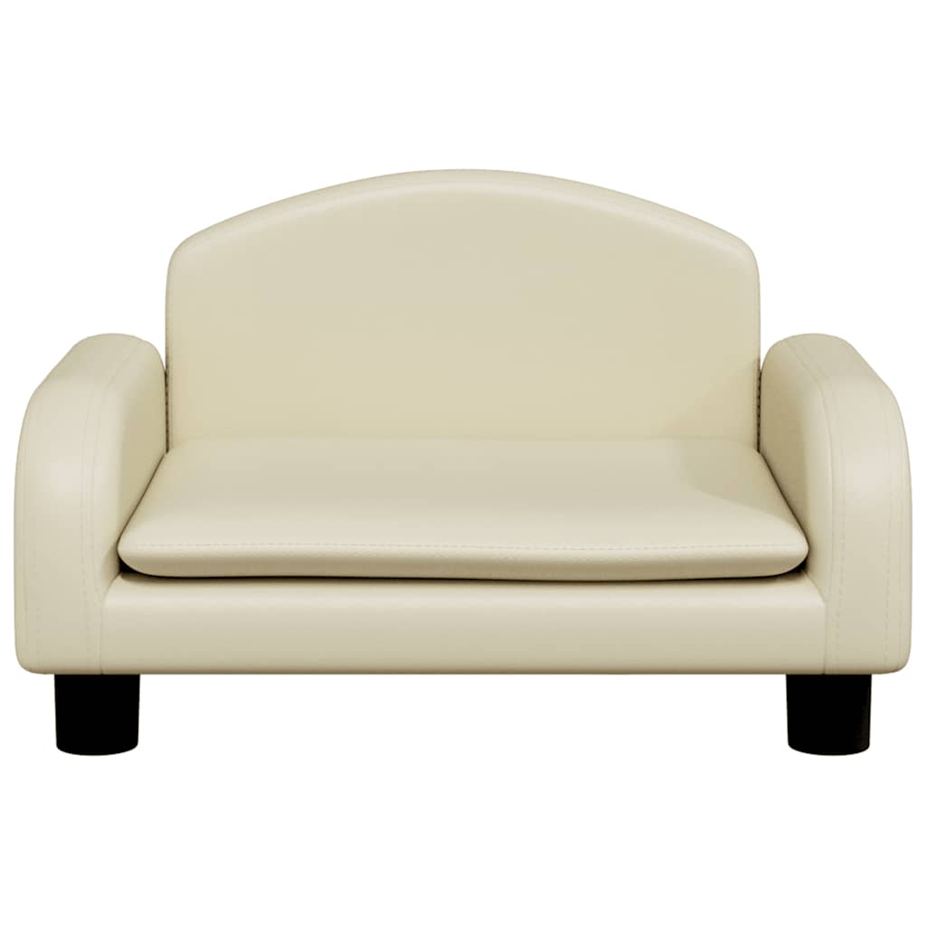 Thumbnail - vidaXL Kindersofa Creme 50x40x30 cm Kunstleder