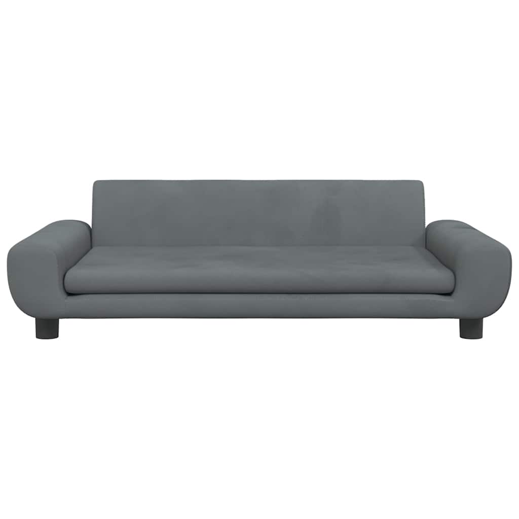vidaXL - Kinderbank - 100x54x33 - cm - fluweel - donkergrijs