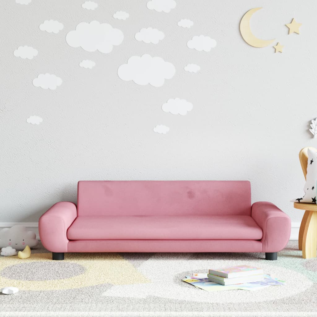 vidaXL Canapea pentru copii, roz, 100x54x33 cm, catifea
