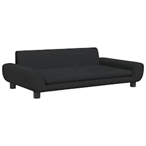 vidaXL lastediivan, must, 100x54x33 cm, samet