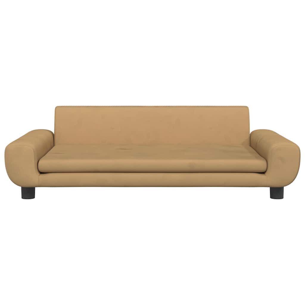 Thumbnail - vidaXL Kindersofa Braun 100x54x33 cm Samt