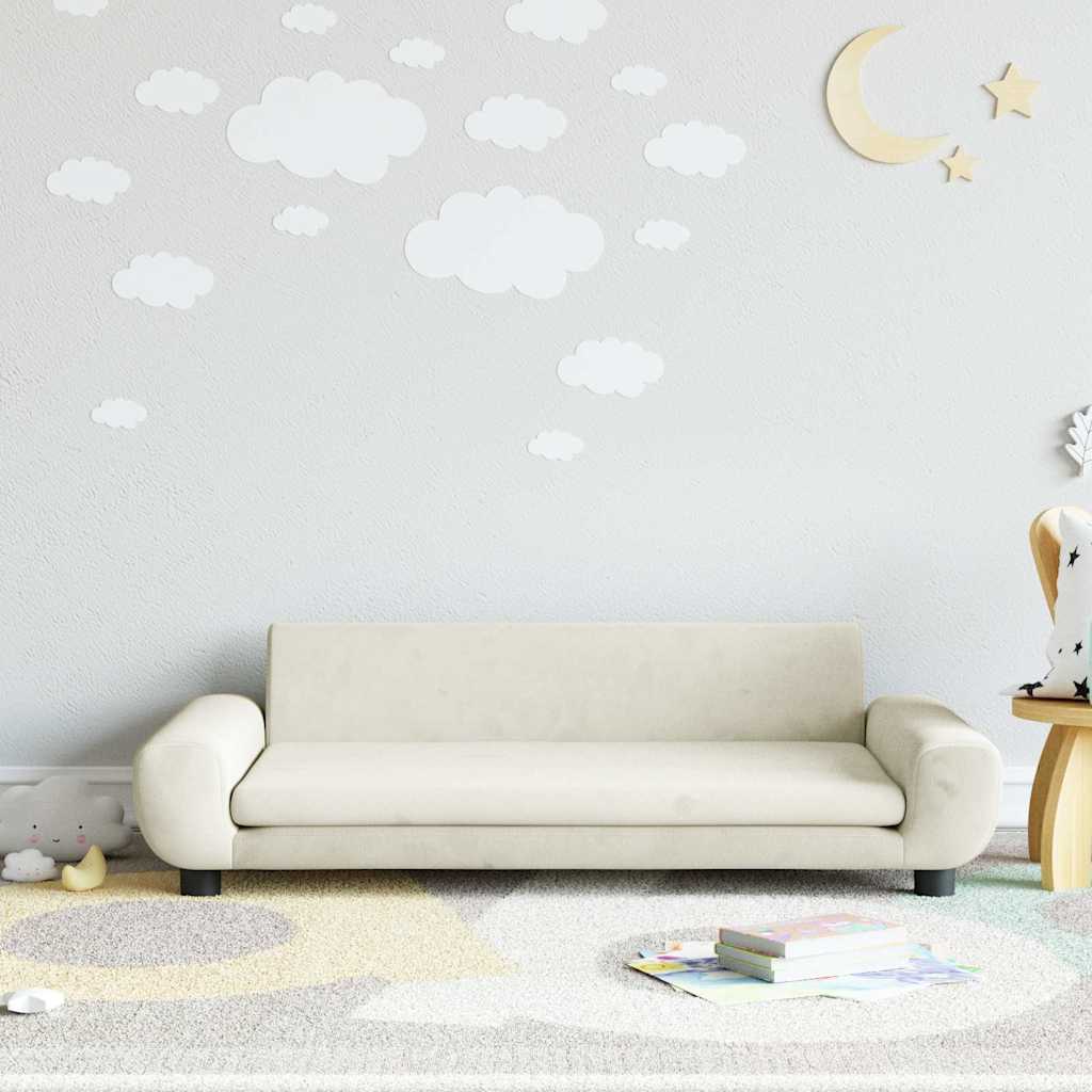 vidaXL Kindersofa Creme 100x54x33 cm Samt