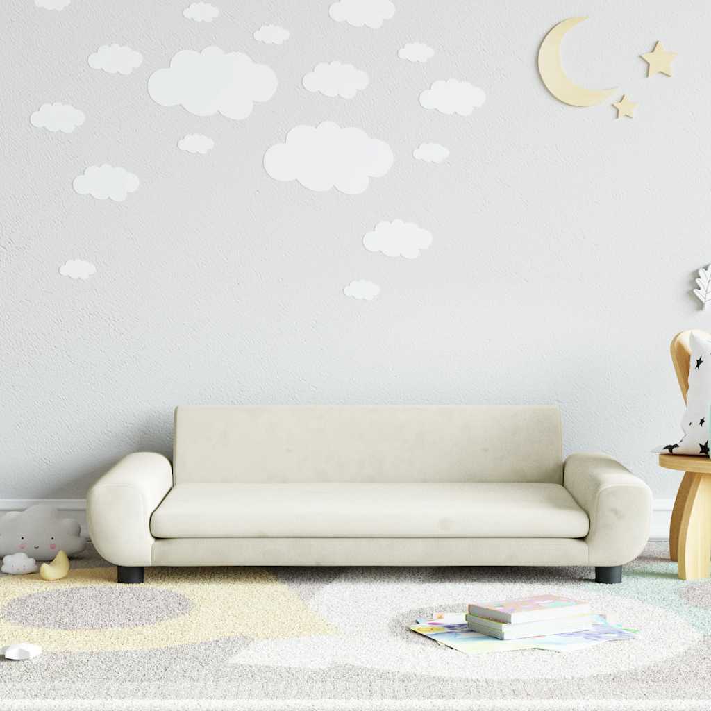 vidaXL sofa til børn 100x54x33 cm velour cremefarvet