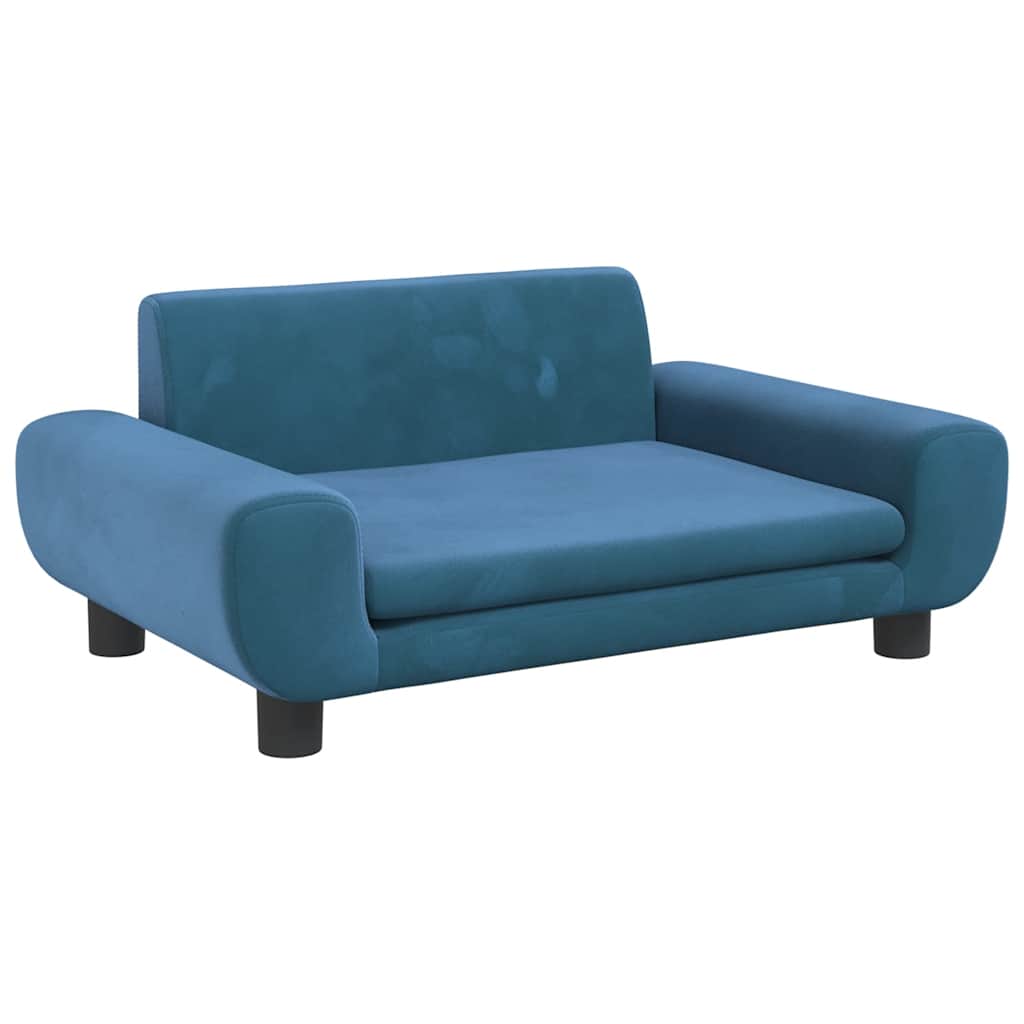 Alternativ bild 1 för VidaXl Barnsoffa Blå 70X45X33 Cm Sammet