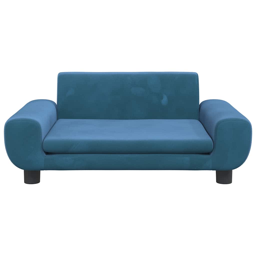 Alternativ bild 3 för VidaXl Barnsoffa Blå 70X45X33 Cm Sammet