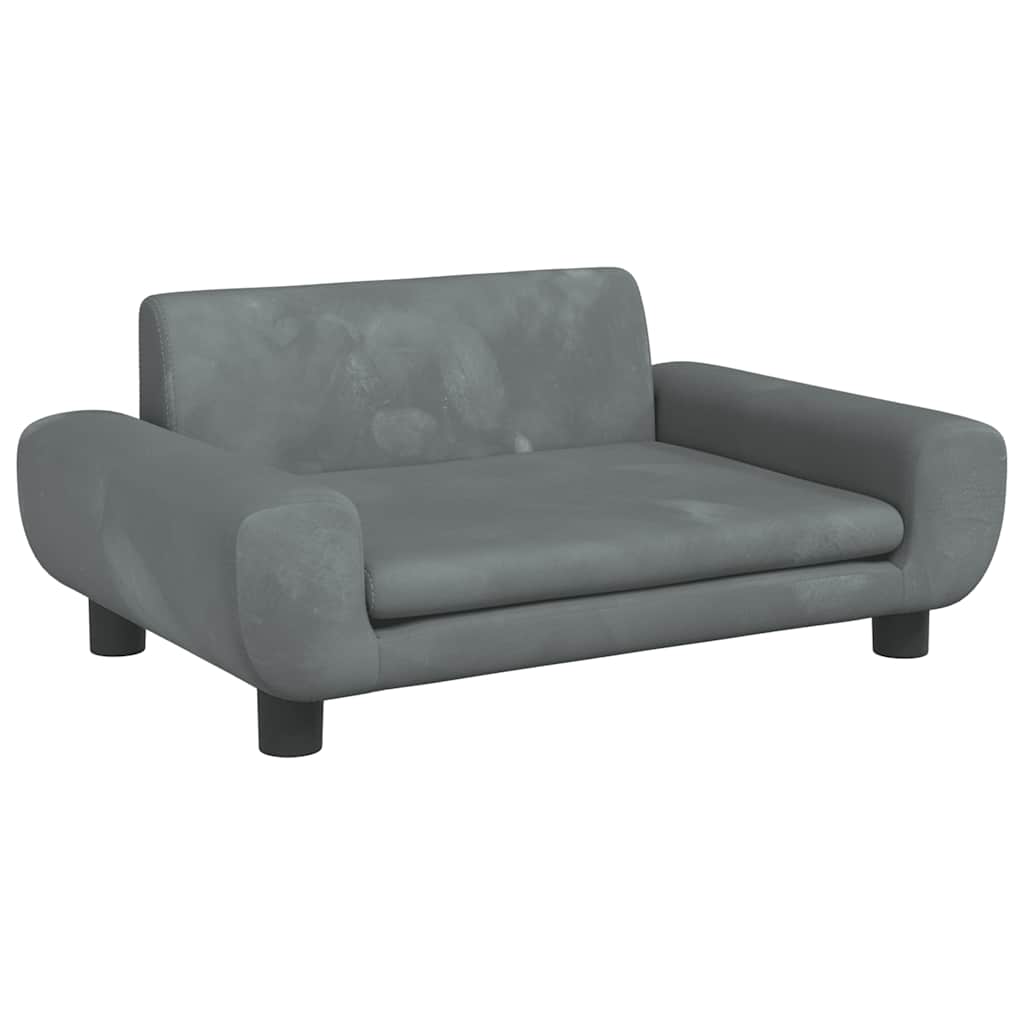 Thumbnail - vidaXL Kindersofa Dunkelgrau 70x45x33 cm Samt