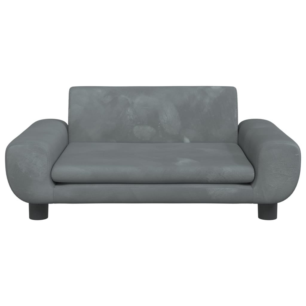Thumbnail - vidaXL Kindersofa Dunkelgrau 70x45x33 cm Samt