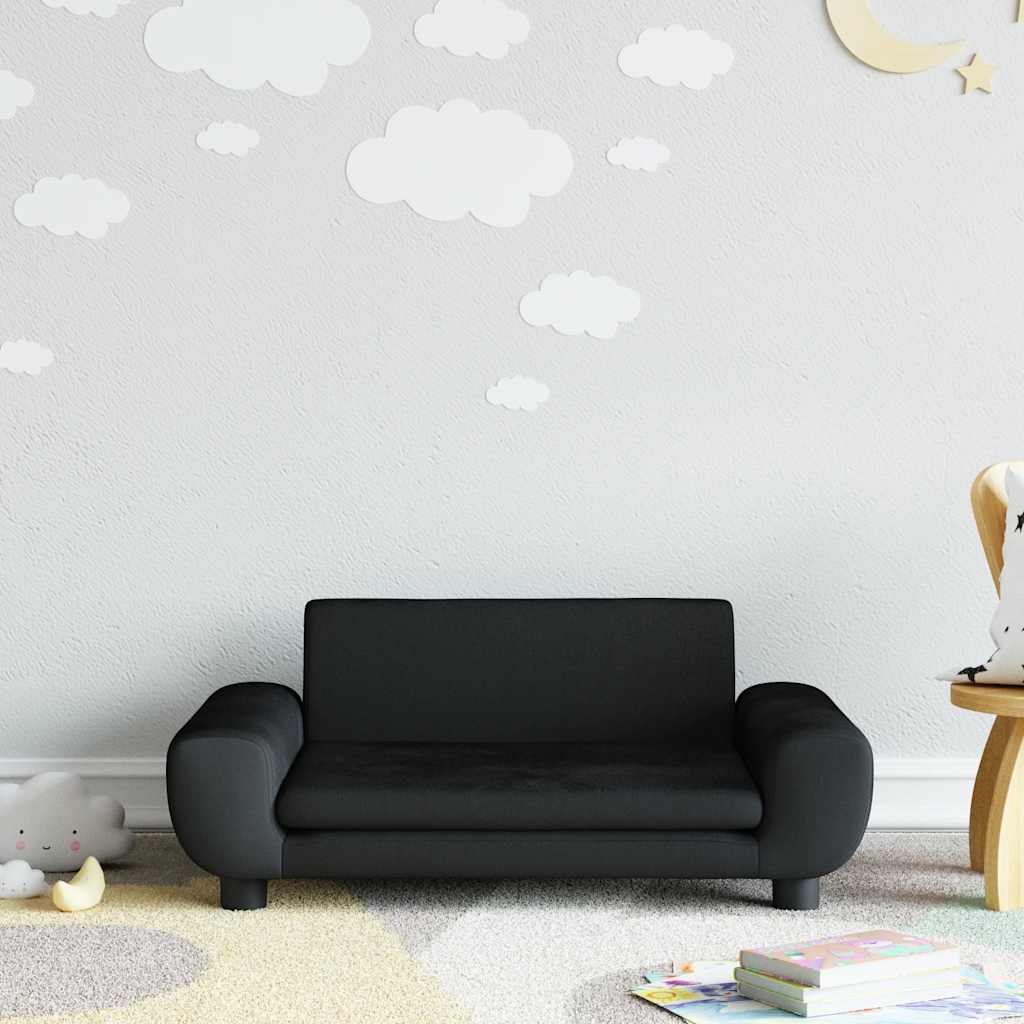Thumbnail - vidaXL Kindersofa Schwarz 70x45x33 cm Samt