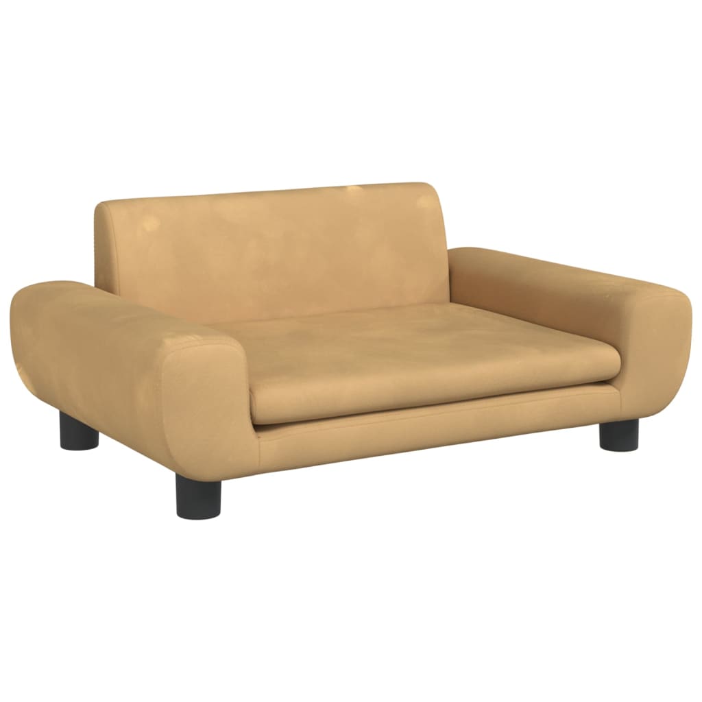 Thumbnail - vidaXL Kindersofa Braun 70x45x33 cm Samt