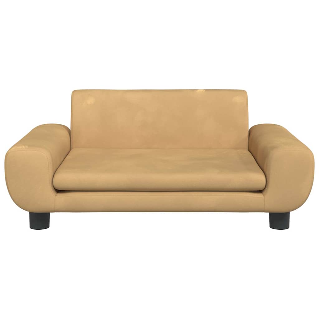 Thumbnail - vidaXL Kindersofa Braun 70x45x33 cm Samt